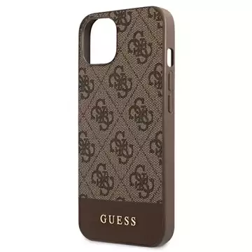 Guess GUHCP13SG4GLBR iPhone 13 mini 5,4" brązowý/hnědý pevný obal 4G Stripe Collection