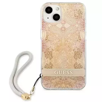 Guess GUHCP13SHFLSD iPhone 13 mini 5,4" zlatý/zlatý pevný obal Flower Strap