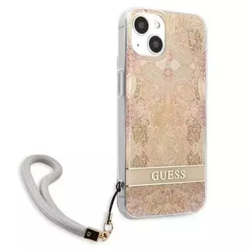 Guess GUHCP13SHFLSD iPhone 13 mini 5,4" zlatý/zlatý pevný obal Flower Strap