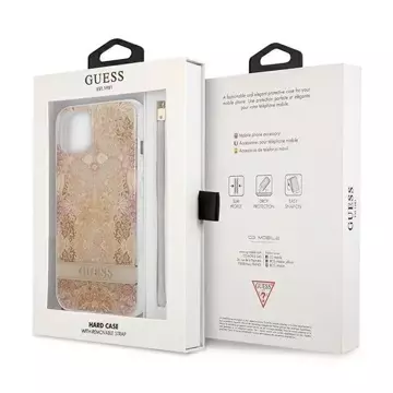 Guess GUHCP13SHFLSD iPhone 13 mini 5,4" zlatý/zlatý pevný obal Flower Strap