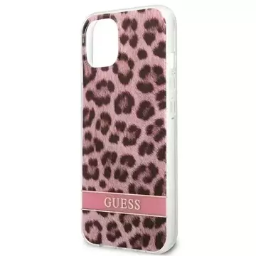 Guess GUHCP13SHSLEOP iPhone 13 mini 5,4" růžové / růžové pevné pouzdro Leopard