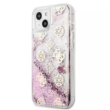 Guess GUHCP13SLGPEPI iPhone 13 mini 5,4" różowy/růžový pevný obal Pivoňka Liquid Glitter