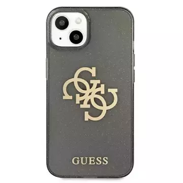Guess GUHCP13SPCUGL4GBK iPhone 13 mini 5,4" černé/černé pevné pouzdro Glitter 4G Big Logo