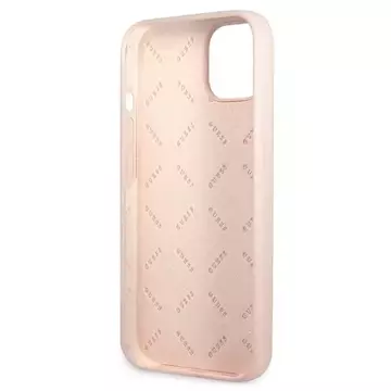 Guess GUHCP13SSLTGP iPhone 13 mini 5,4" różowy/růžový pevný obal silikonový trojúhelník