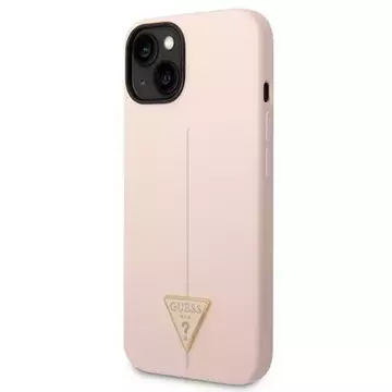 Guess GUHCP14SSLTGP pouzdro pro Apple iPhone 14 6,1" růžové/růžové pevné pouzdro silikonový trojúhelník