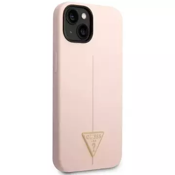 Guess GUHCP14SSLTGP pouzdro pro Apple iPhone 14 6,1" růžové/růžové pevné pouzdro silikonový trojúhelník