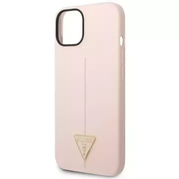 Guess GUHCP14SSLTGP pouzdro pro Apple iPhone 14 6,1" růžové/růžové pevné pouzdro silikonový trojúhelník