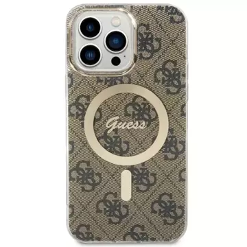 Guess GUHMP14XH4STW pouzdro na telefon pro Apple iPhone 14 Pro Max 6,7" hnědé/hnědé pevné pouzdro 4G MagSafe