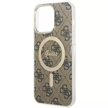 Guess GUHMP14XH4STW pouzdro na telefon pro Apple iPhone 14 Pro Max 6,7" hnědé/hnědé pevné pouzdro 4G MagSafe