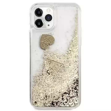 Guess GUOHCN58GLHFLGO iPhone 11 Pro zlatý/złoty pevný obal Glitter Charms