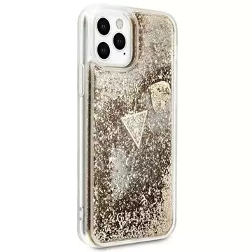 Guess GUOHCN58GLHFLGO iPhone 11 Pro zlatý/złoty pevný obal Glitter Charms