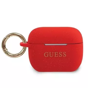 Guess Guess GUACAPSILGLRE AirPods Pro kryt černý/červený silikonový třpyt