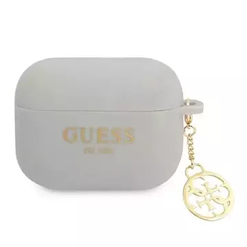 Guess Guess GUAPLSC4EG AirPods Pro kryt szary/grey Silicone Charm 4G Collection