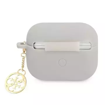 Guess Guess GUAPLSC4EG AirPods Pro kryt szary/grey Silicone Charm 4G Collection