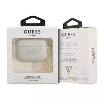 Guess Guess GUAPLSC4EG AirPods Pro kryt szary/grey Silicone Charm 4G Collection