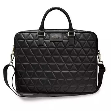 Guess Torba GUCB15QLBK 16" czarna/black Prošívaná