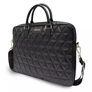 Guess Torba GUCB15QLBK 16" czarna/black Prošívaná