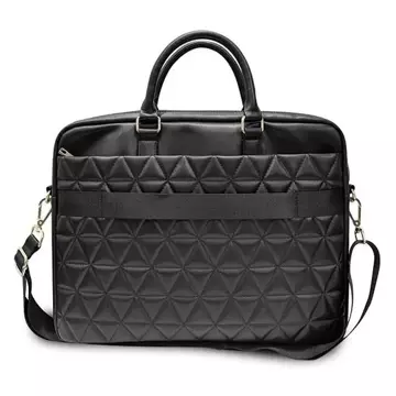 Guess Torba GUCB15QLBK 16" czarna/black Prošívaná