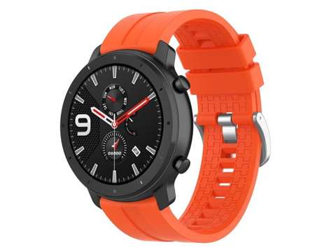 Gumový univerzální sportovní řemínek Alogy soft band pro chytré hodinky 22mm oranžový