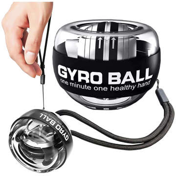 Gyro míč Alogický míč pro procvičování zápěstí Powerballová rukojeť pro posílení svalů Gyro Ball Black