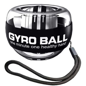 Gyro míč Alogický míč pro procvičování zápěstí Powerballová rukojeť pro posílení svalů Gyro Ball Black