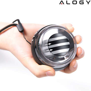 Gyro míč Alogický míč pro procvičování zápěstí Powerballová rukojeť pro posílení svalů Gyro Ball Black