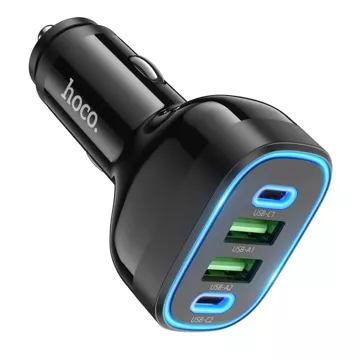 HOCO nabíječka do auta 2 x USB A 2 x Typ C PD QC 72W NZ11 černá