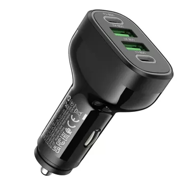 HOCO nabíječka do auta 2 x USB A 2 x Typ C PD QC 72W NZ11 černá