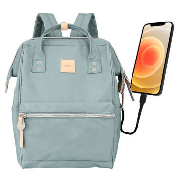 Himawari Backpack Laptop Bag 13.3 USB Prostorný Vodotěsný A4 Univerzální 19L cestovní batoh Vintage Zelený