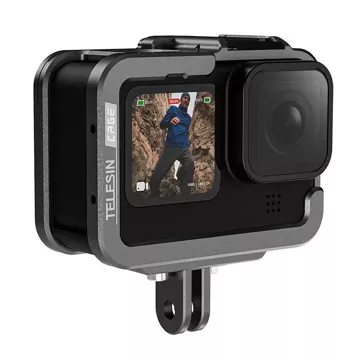 Hliníkové bezpečnostní pouzdro Telesin pro GoPro Hero 11/10/9 s vertikálním držákem