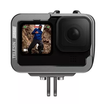 Hliníkové bezpečnostní pouzdro Telesin pro GoPro Hero 11/10/9 s vertikálním držákem