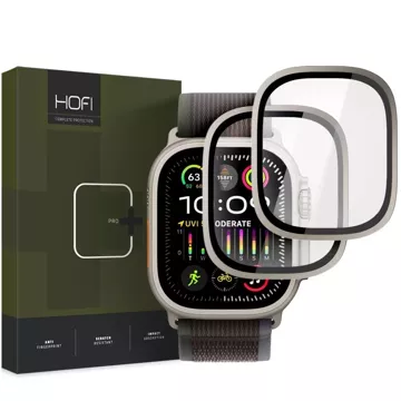 Hofi Glass Ring 2-balení tvrzeného skla pro Apple Watch Ultra 1/2 (49 mm) titan