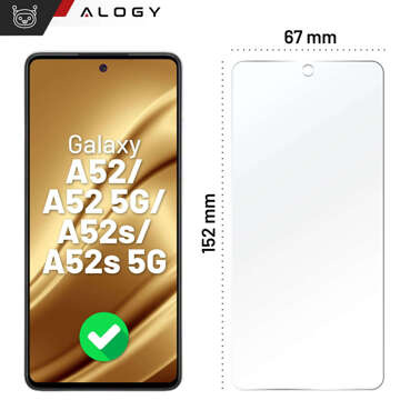 Hybridní sklo pro Samsung Galaxy A52 / A52 5g / A52s / A52s 5G kryt obrazovky Alogy Flexi Glass 9H Case Friendly Flat Screen Cover