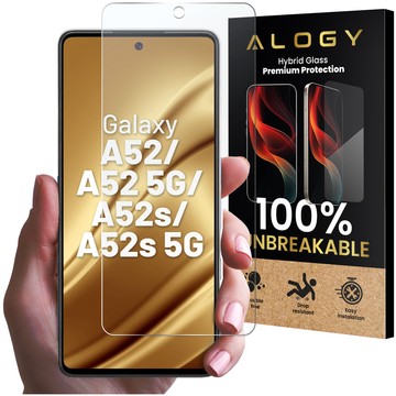 Hybridní sklo pro Samsung Galaxy A52 / A52 5g / A52s / A52s 5G kryt obrazovky Alogy Flexi Glass 9H Case Friendly Flat Screen Cover