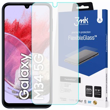 Hybridní sklo pro Samsung Galaxy M34 5G 3mk FlexibleGlass ochranné sklo na displej Glass 7h odolné proti rozbití