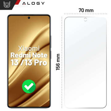 Hybridní sklo pro Xiaomi Redmi Note 13 / Note 13 Pro Screen Protector Alogy Flexi Glass 9H Case Friendly Flat Screen Protector