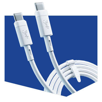 Hyper silikonový kabel 3mk USB-C na USB-C typu C PD QC3.0 60W 3A 1m bílý