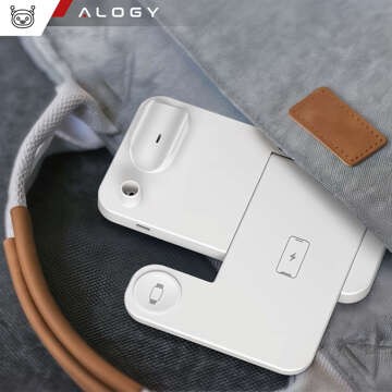 Indukční nabíječka Qi 4v1 Alogy pro Apple iPhone / Watch / AirPods / Pen White