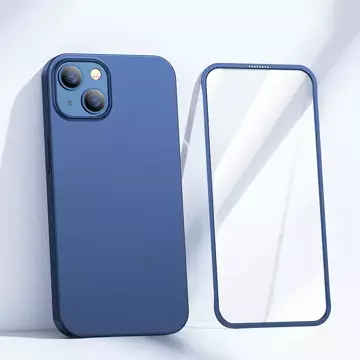 Joyroom 360 Full Case Cover pro iPhone 13 Zadní a přední kryt Tvrzené sklo modré (JR-BP927 modré)