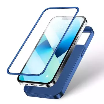 Joyroom 360 Full Case Cover pro iPhone 13 Zadní a přední kryt Tvrzené sklo modré (JR-BP927 modré)