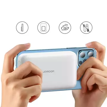 Joyroom Power Bank 10000mAh 20W Dodávka energie Rychlé nabíjení 15W Magnetická Qi bezdrátová nabíječka pro iPhone Kompatibilní s MagSafe bílá (JR-W020 bílá)