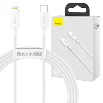 Kabel 1,5 m Baseus Superior USB-C Type C to Lightning PD 20W kabel Bílý