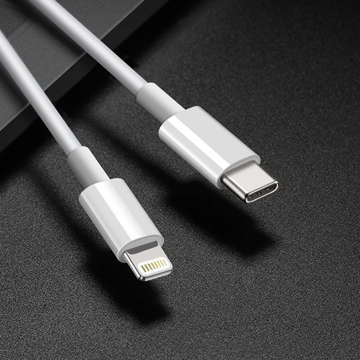 Kabel 100cm USB-C do Lightning PowerDelivery do Apple iPhone USB datový nabíjecí kabel PD 20W Biały