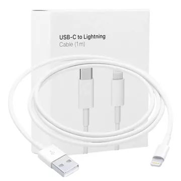 Kabel 100cm USB-C do Lightning PowerDelivery do Apple iPhone USB datový nabíjecí kabel PD 20W Biały