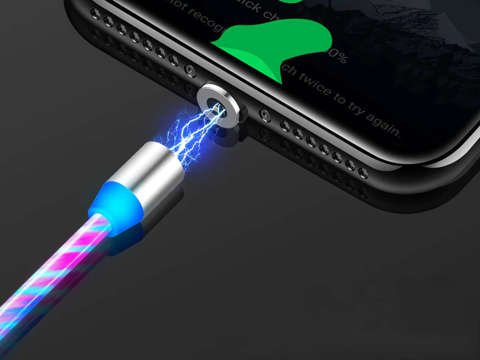 Kabel 1m Alogy magnetické světlo LED USB-C Typ C Vícebarevný kabel