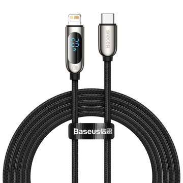 Kabel 2m Baseus Display PD 20W USB-C Type C do Lightning pro iPhone Czarny