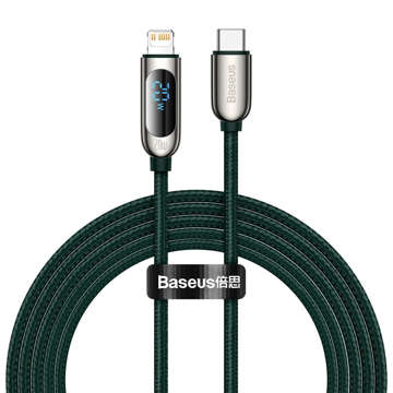 Kabel 2m Baseus Display PD 20W USB-C Type C do Lightning pro iPhone Zielony