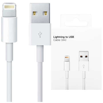 Kabel 2m Lightning do USB-A USB do Apple iPhone, iPad, iPod BOX Biały