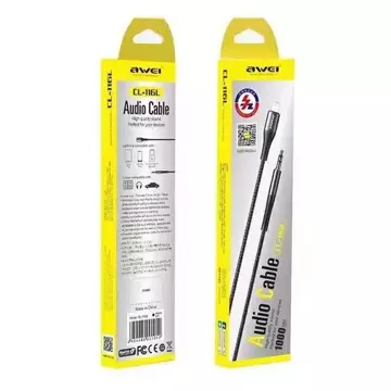 Kabel AWEI Adaptér CL-116L Lightning/Jack 3,5 černý/černý