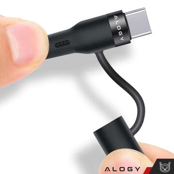 Kabel Alogy 2v1 USB-C to Lightning PowerDelivery pro Apple iPhone PD 60W 100cm černý